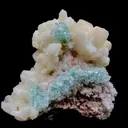 Gemmy Ridge of Terminated Green Apophyllite With Stilbite on Heulandite - image 1