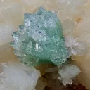 Gemmy Ridge of Terminated Green Apophyllite With Stilbite on Heulandite - image 4
