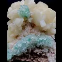 Gemmy Ridge of Terminated Green Apophyllite With Stilbite on Heulandite - image 5