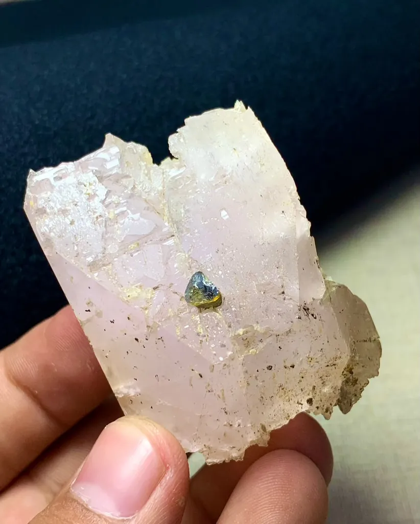 Gemmy Water-Clear Morganite with Tourmaline Crystal - Afghanistan image