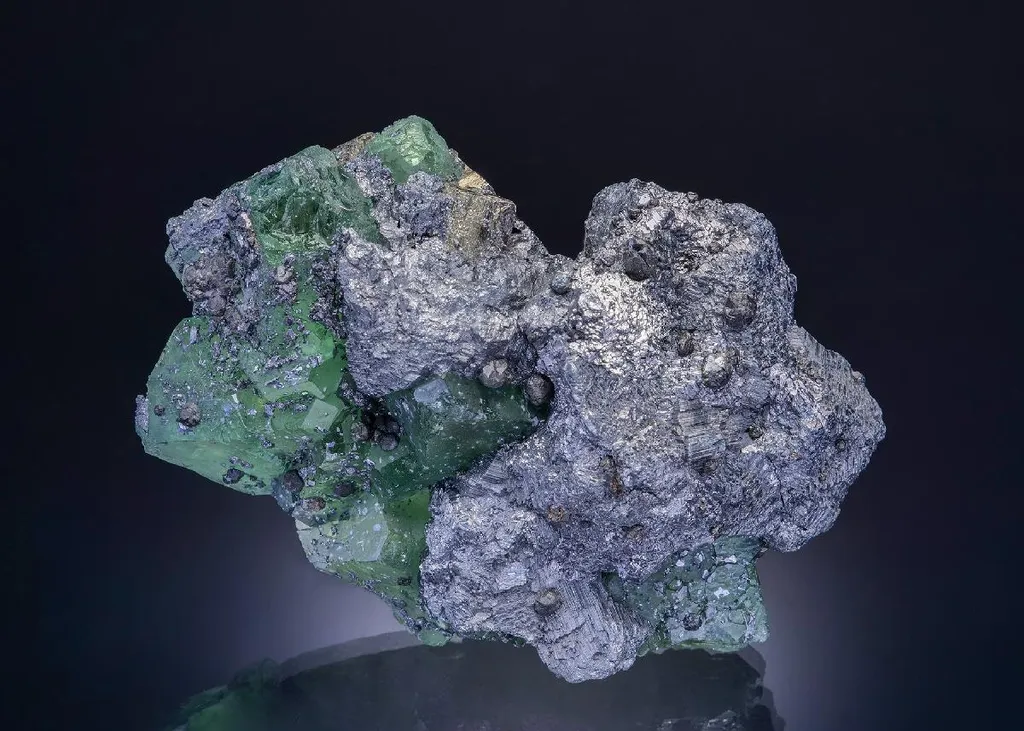 Geocronite with Fluorite and Sphalerite image