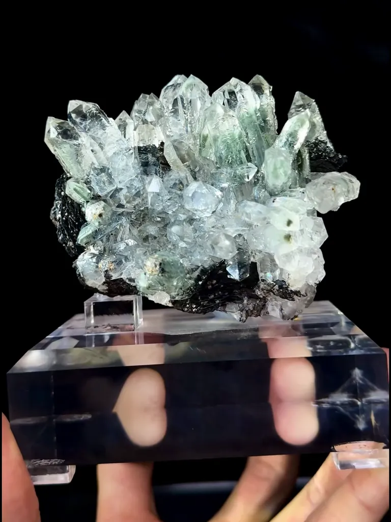 Ghost Crystal Cluster and Pure Iron Ore Symbiosis comes from Guangdong,China 85*60*60MM - image 7