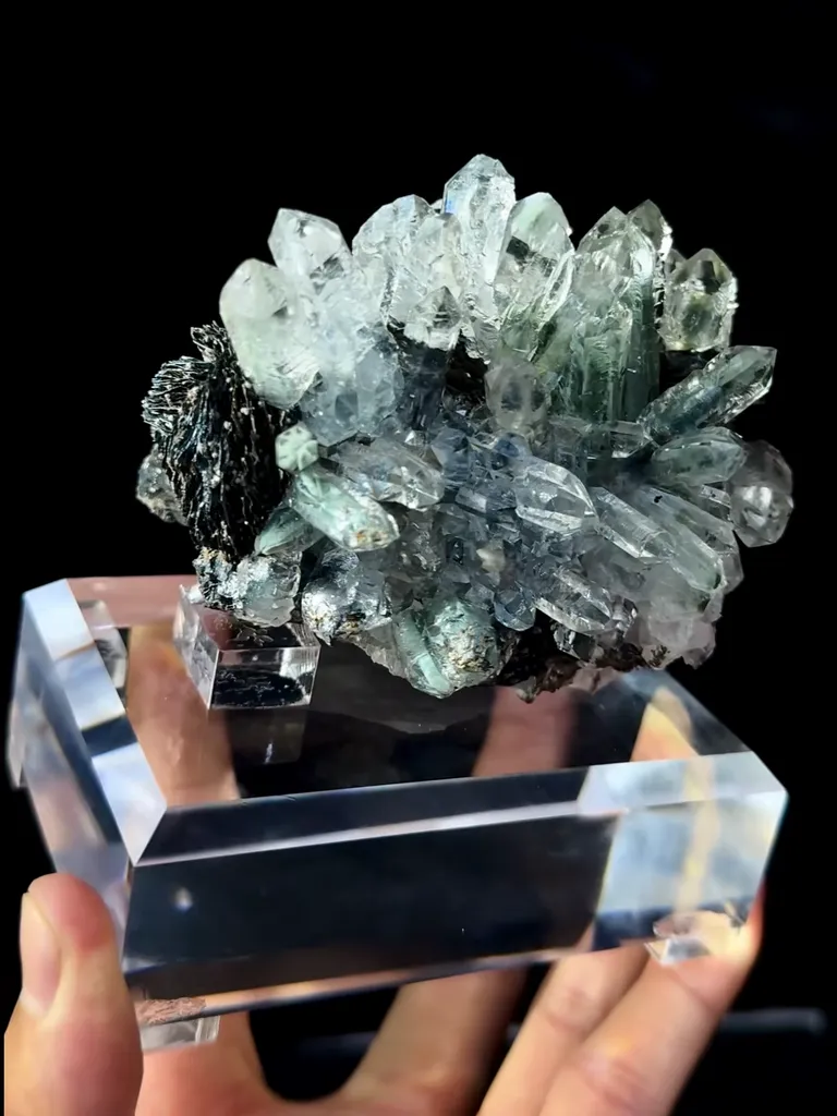 Ghost Crystal Cluster and Pure Iron Ore Symbiosis comes from Guangdong,China 85*60*60MM - image 5