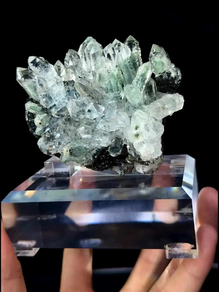 Ghost Crystal Cluster and Pure Iron Ore Symbiosis comes from Guangdong,China 85*60*60MM - image 6