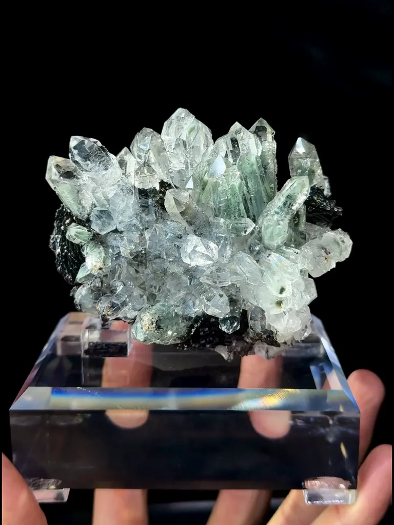 Ghost Crystal Cluster and Pure Iron Ore Symbiosis comes from Guangdong,China 85*60*60MM image