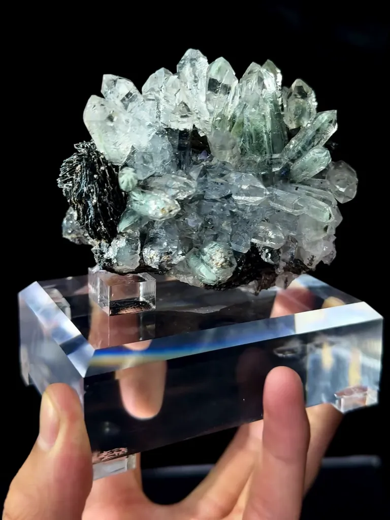 Ghost Crystal Cluster and Pure Iron Ore Symbiosis comes from Guangdong,China 85*60*60MM - image 3