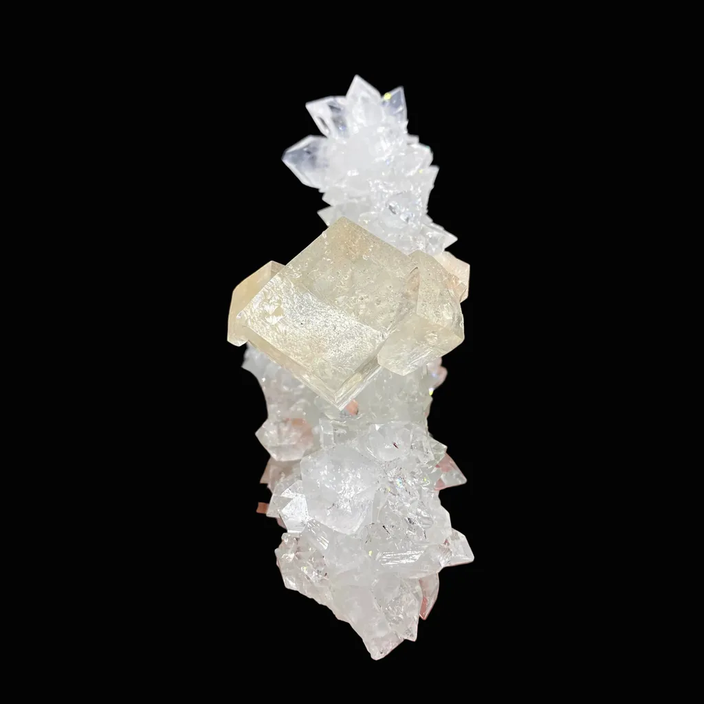 Glittering Calcite on Ultra Sparkling Apophyllite Crystal Specimen | Jalgaon, India DK101 - image 6