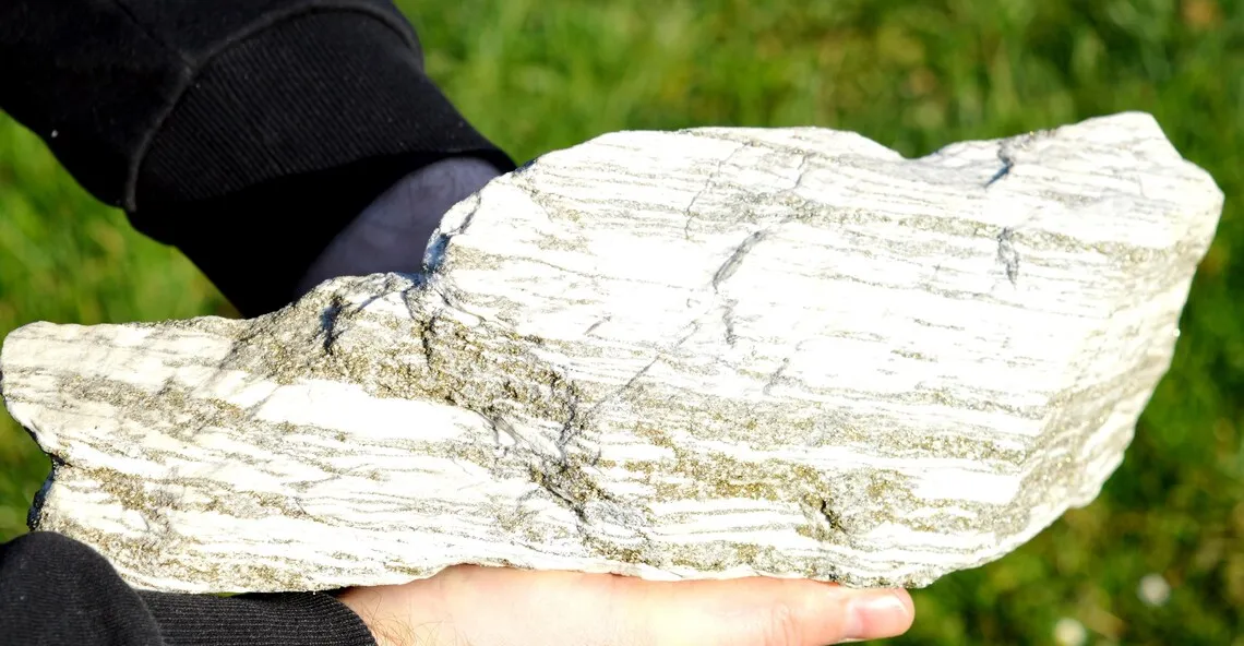 Gneiss & Pyrite 7650 grams - Crodo gneiss quarries, Verbano-Cusio-Ossola Province, Piedmont, Italy - image 5