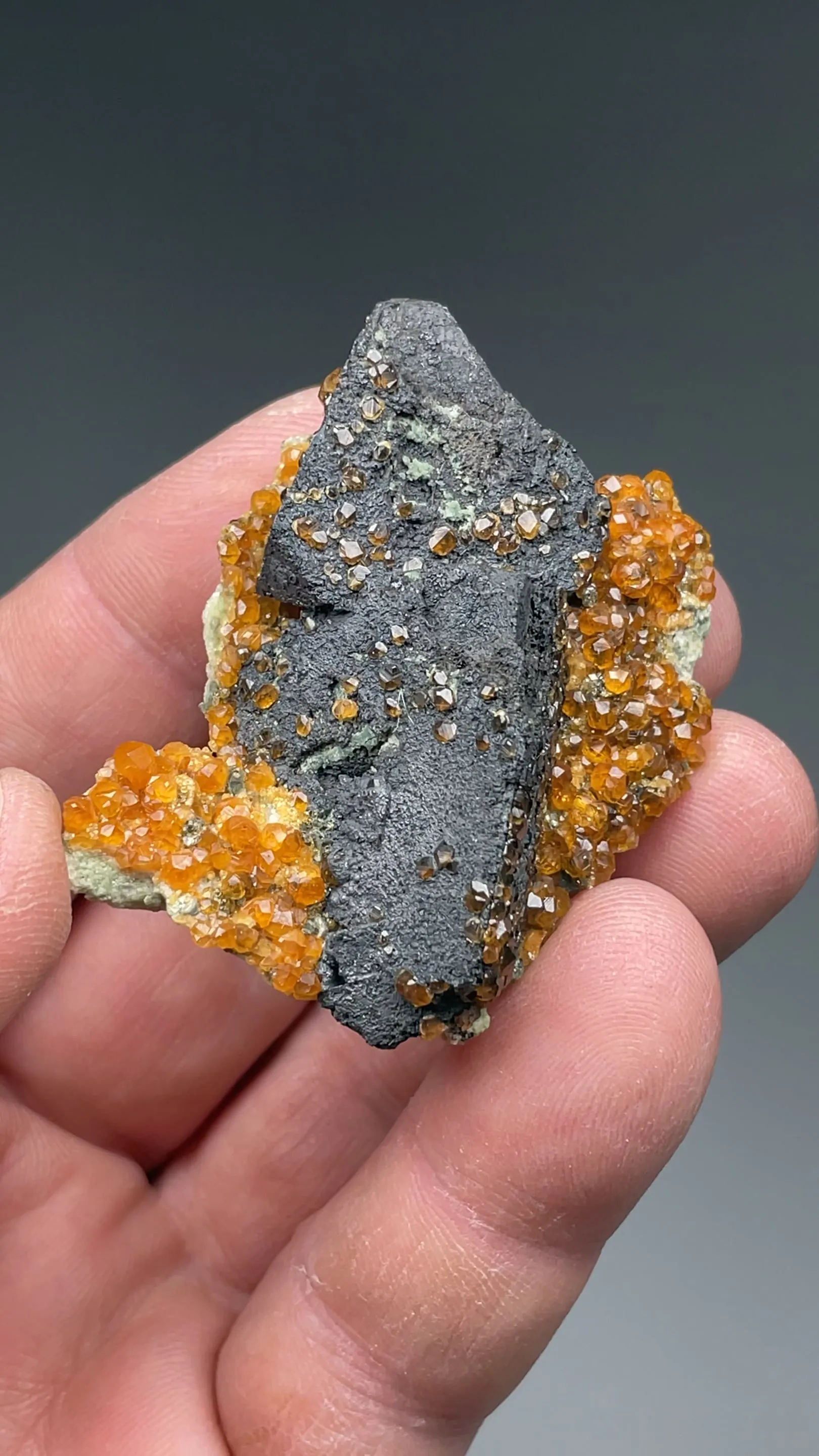 Goethite after Helvite with Spessartine - image 2
