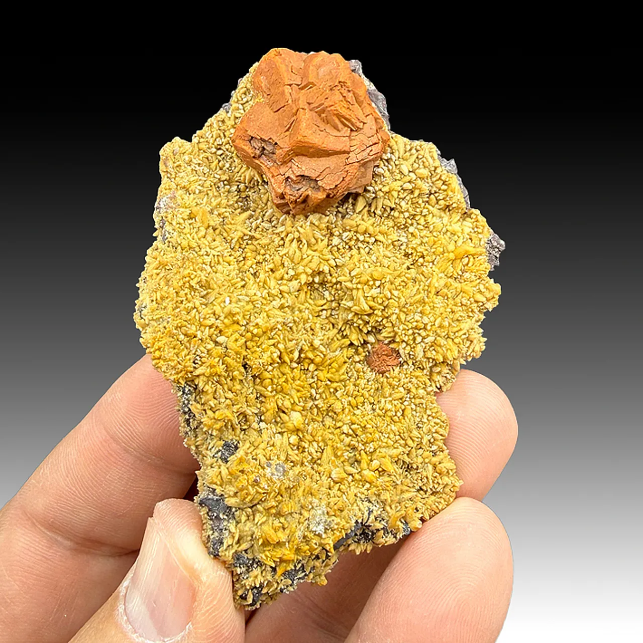 Goethite after Pyrite with Calcite - image 1