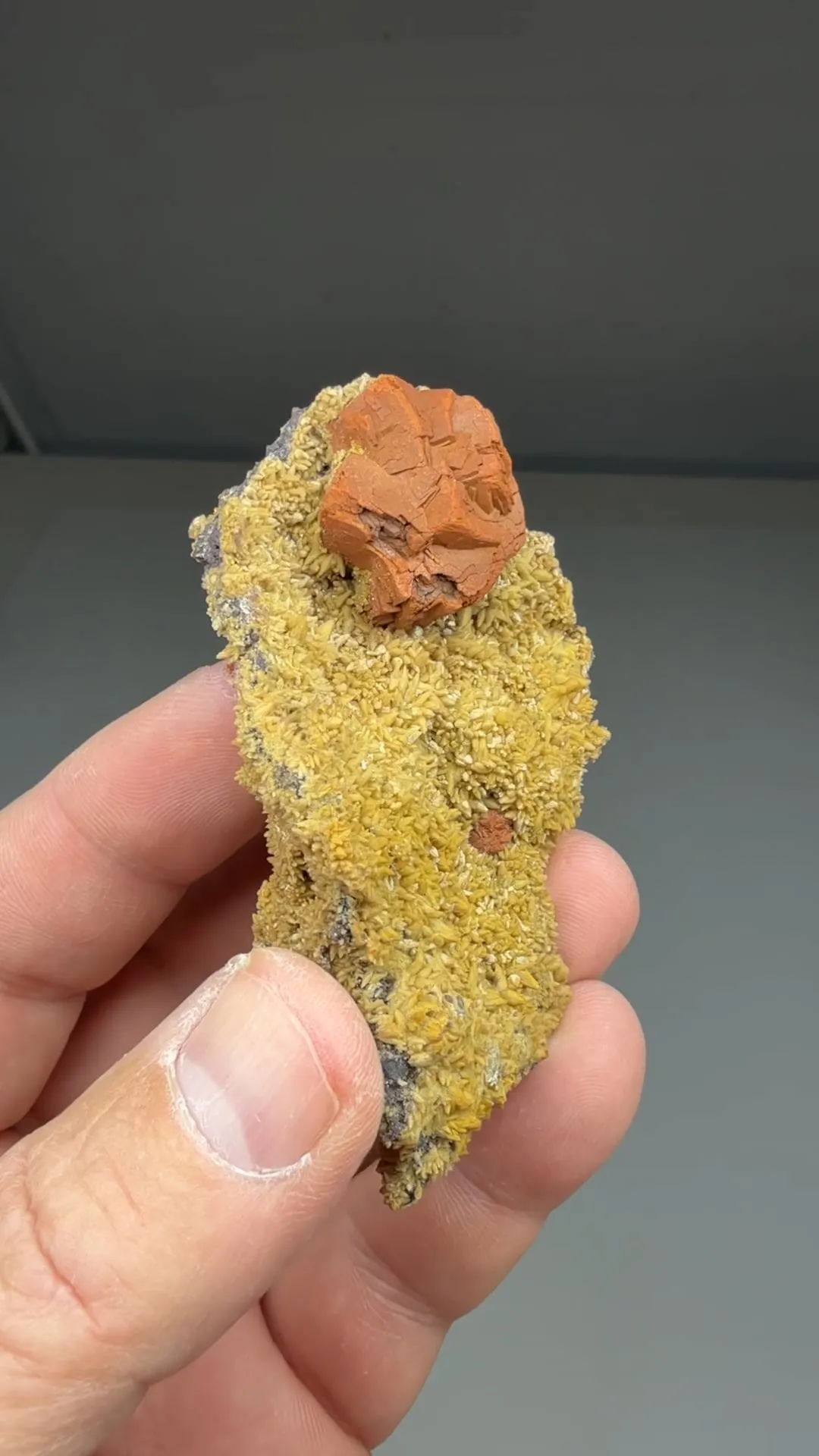 Goethite after Pyrite with Calcite - image 2