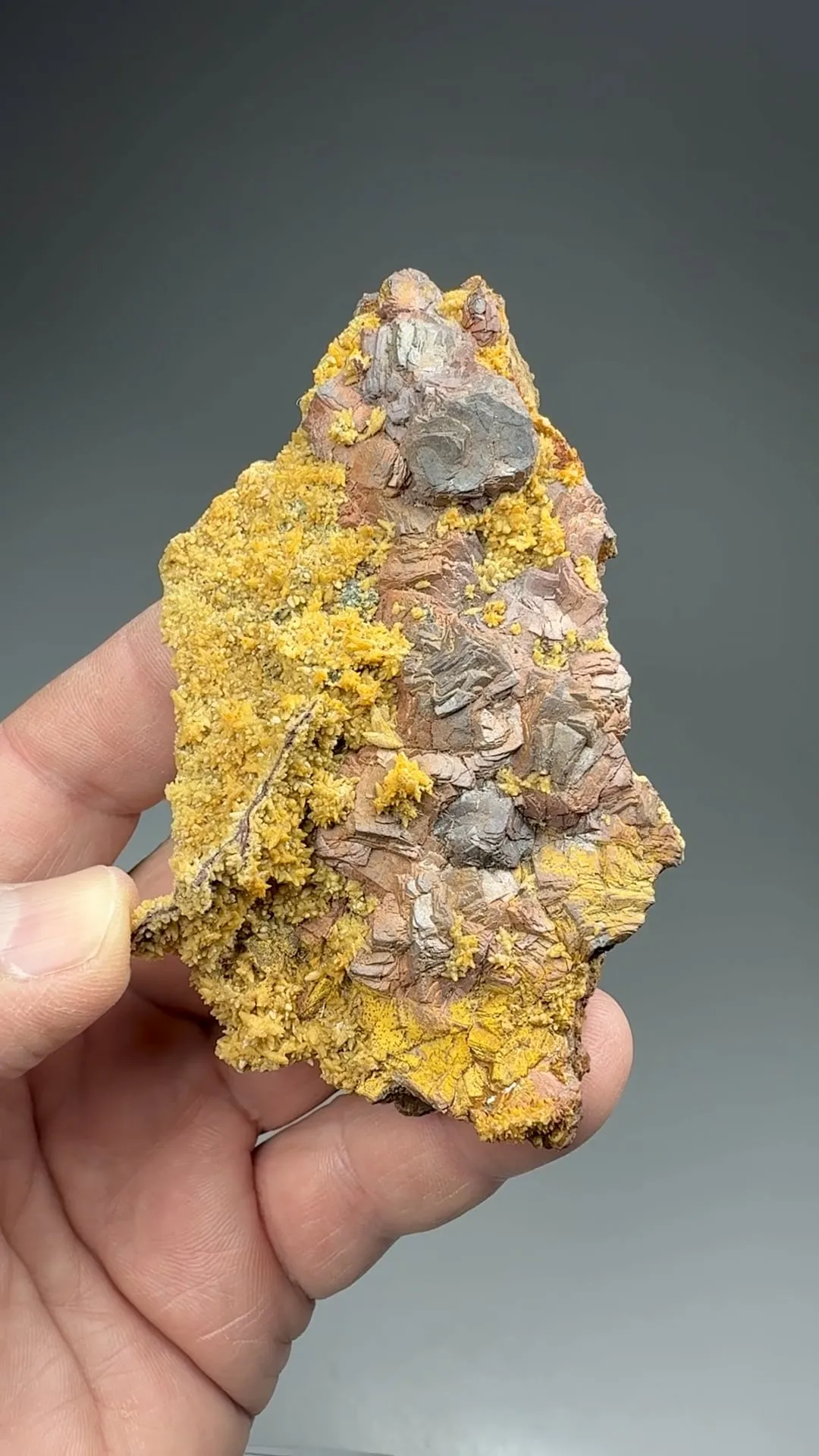 Goethite after Pyrite with Calcite - image 2