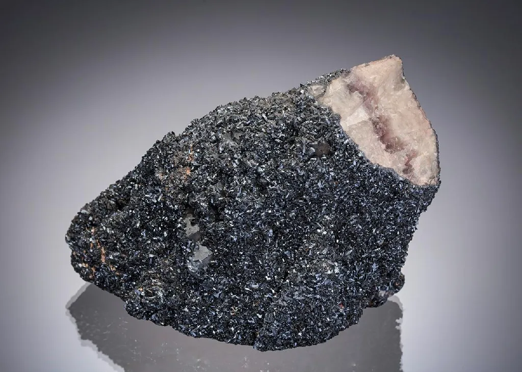 Goethite on Quartz var. Amethyst (Part Polished) image
