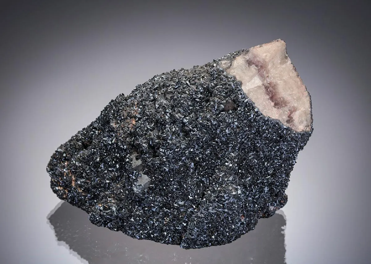 Goethite on Quartz var. Amethyst (Part Polished) - image 1