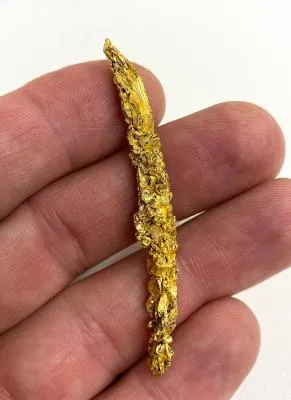 Gold with Calcite and Goethite image