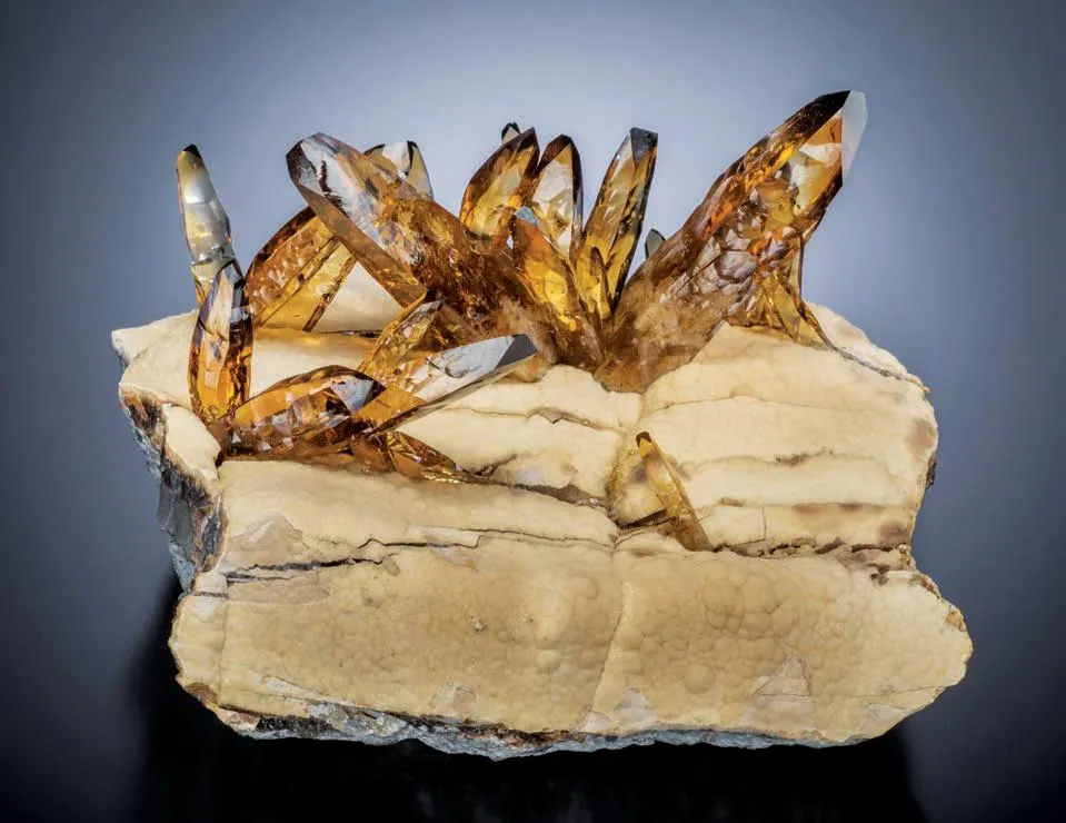 Golden Barite, Calcite image