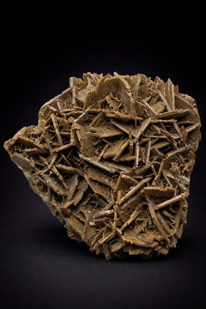 Golden Barite Crystal Cluster – Nador Province, Morocco | Natural Honey Barite Specimen image