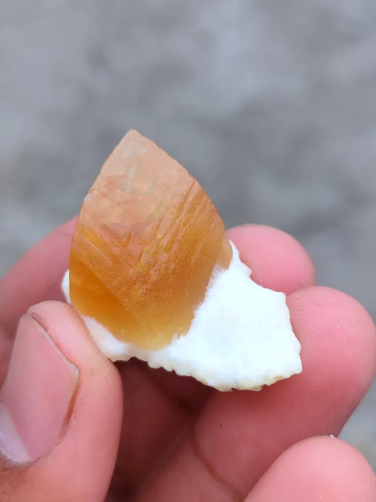 Golden Calcite on Okenite - image 3