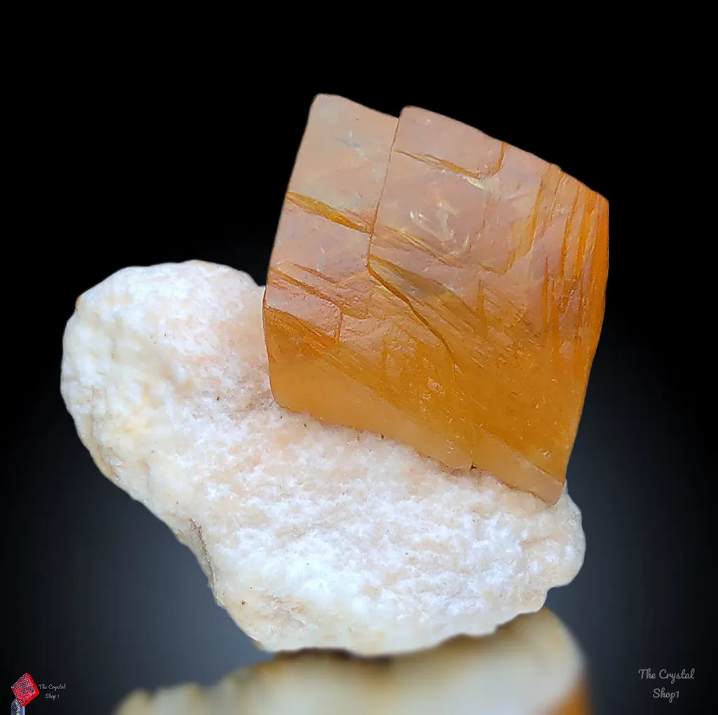 Golden Calcite on Okenite From India image