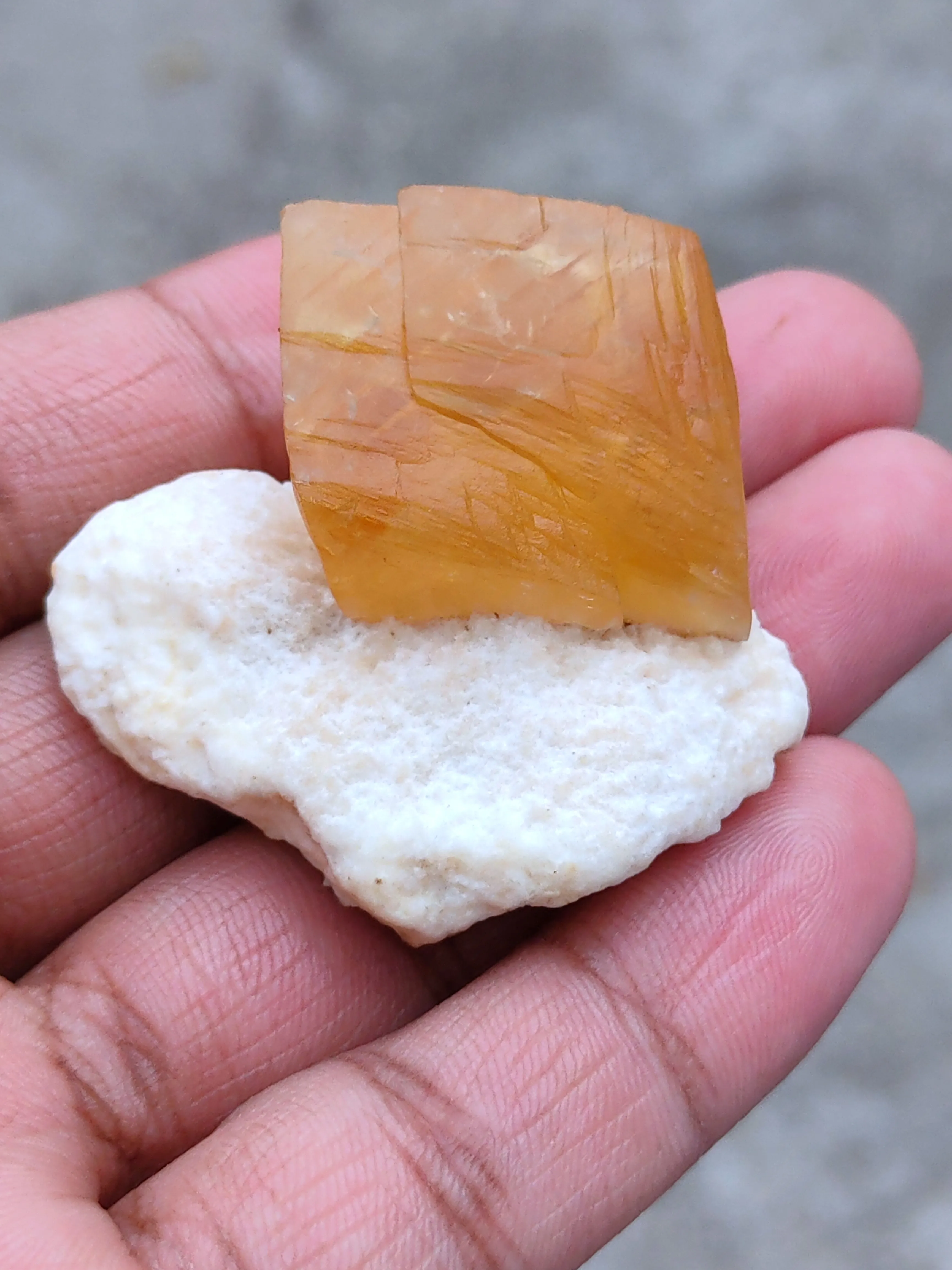 Golden Calcite on Okenite From India - image 6