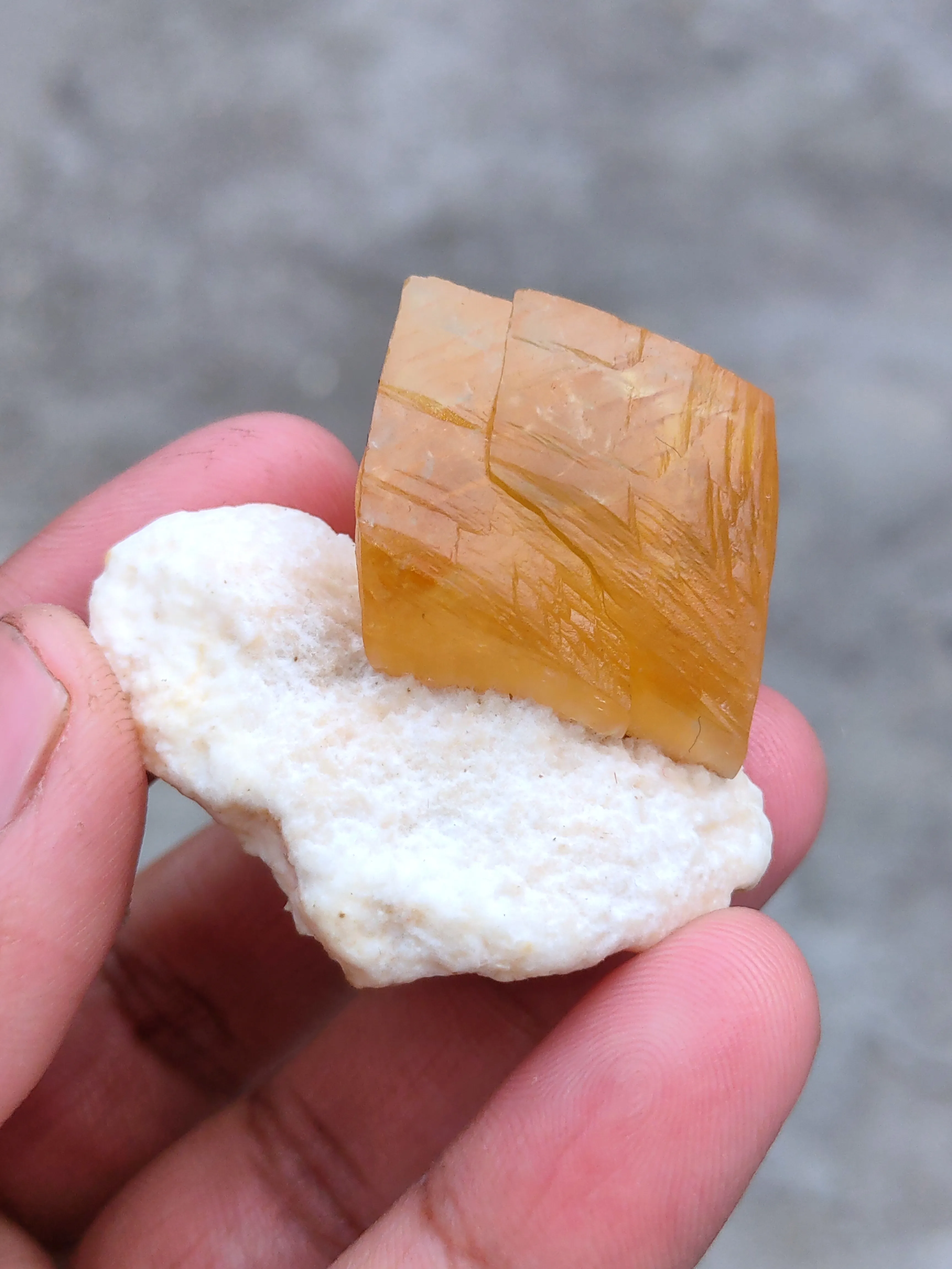 Golden Calcite on Okenite From India - image 7