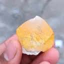 Golden Calcite on Okenite Matrix. - image 3