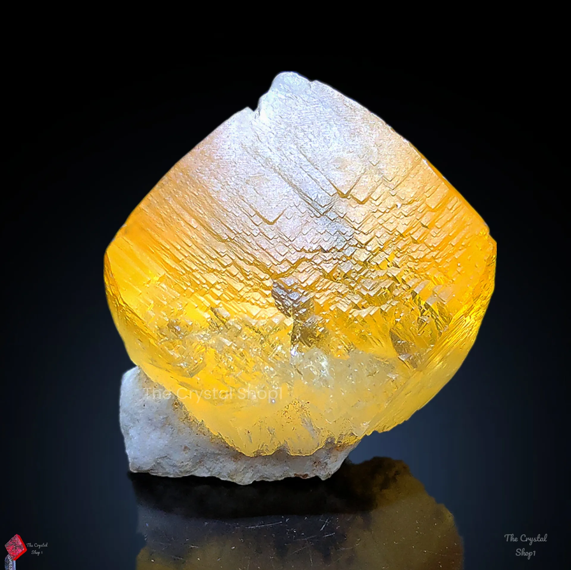 Golden Calcite on Okenite Matrix. - image 1