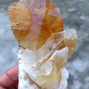Golden Calcite on Quartz. Available for sale - image 5