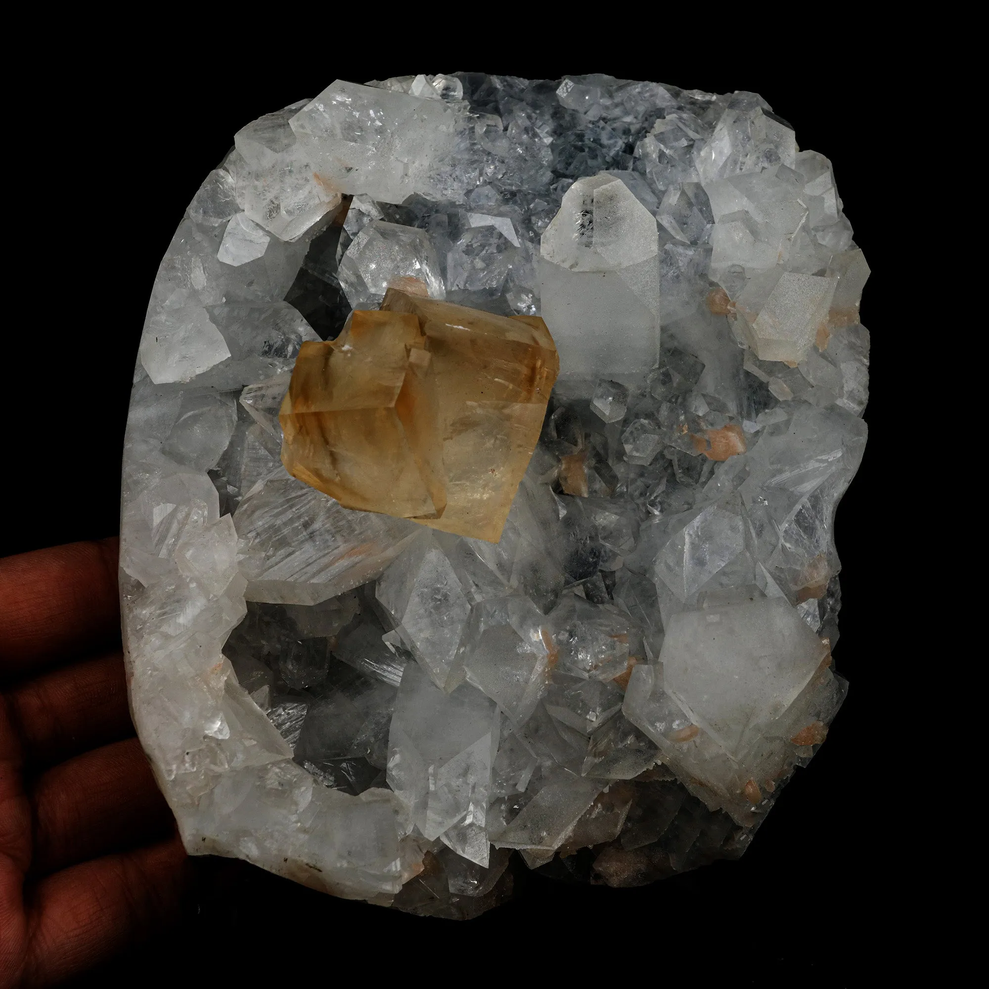 Golden Calcite with Apophyllite Natural Mineral Specimen - image 4