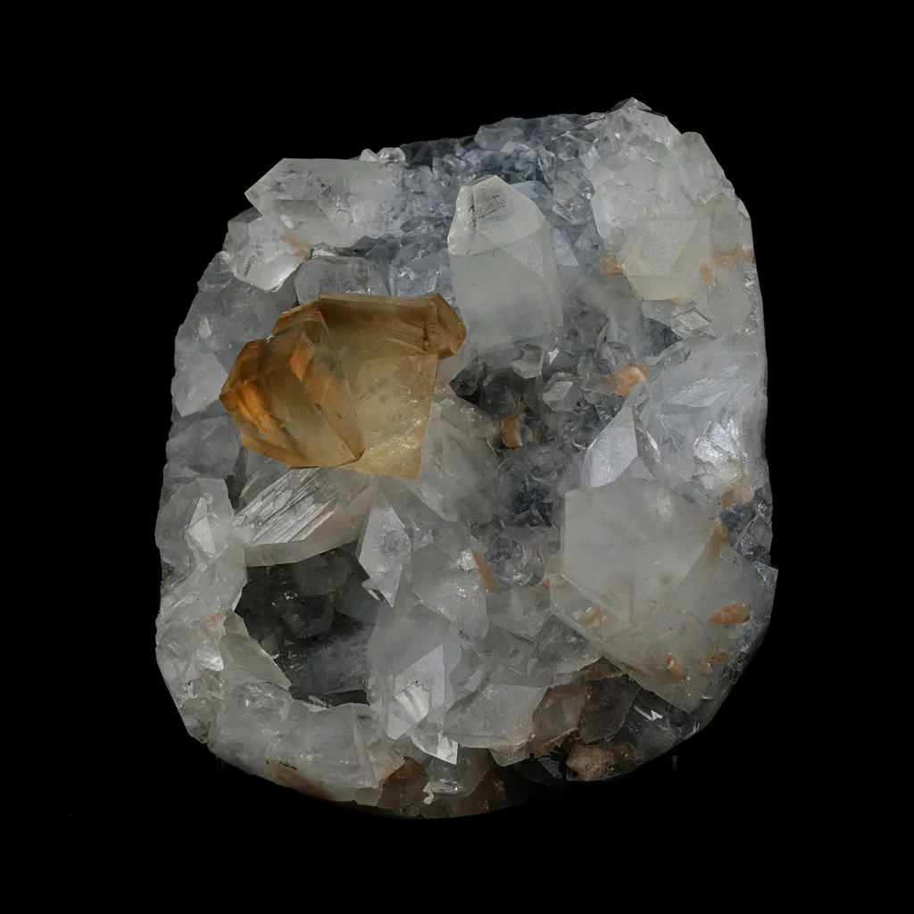 Golden Calcite with Apophyllite Natural Mineral Specimen image