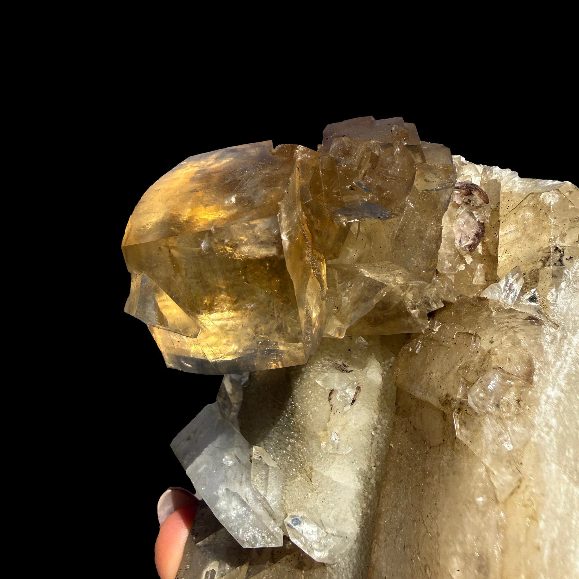Golden Honey Calcite Crystal – Rare Indian Zeolite Specimen from Maharashtra | Terminated Collector Piece - image 5