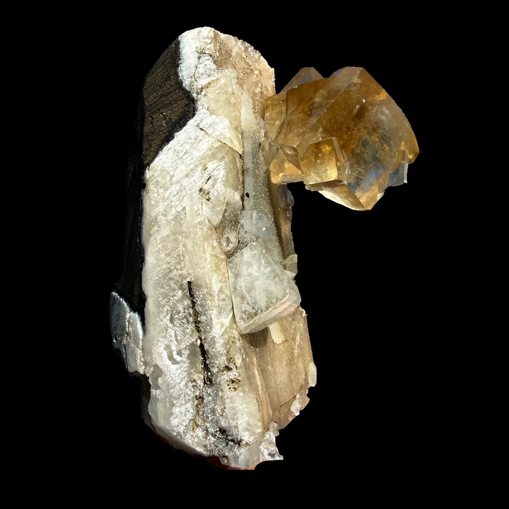 Golden Honey Calcite Crystal – Rare Indian Zeolite Specimen from Maharashtra | Terminated Collector Piece - image 2