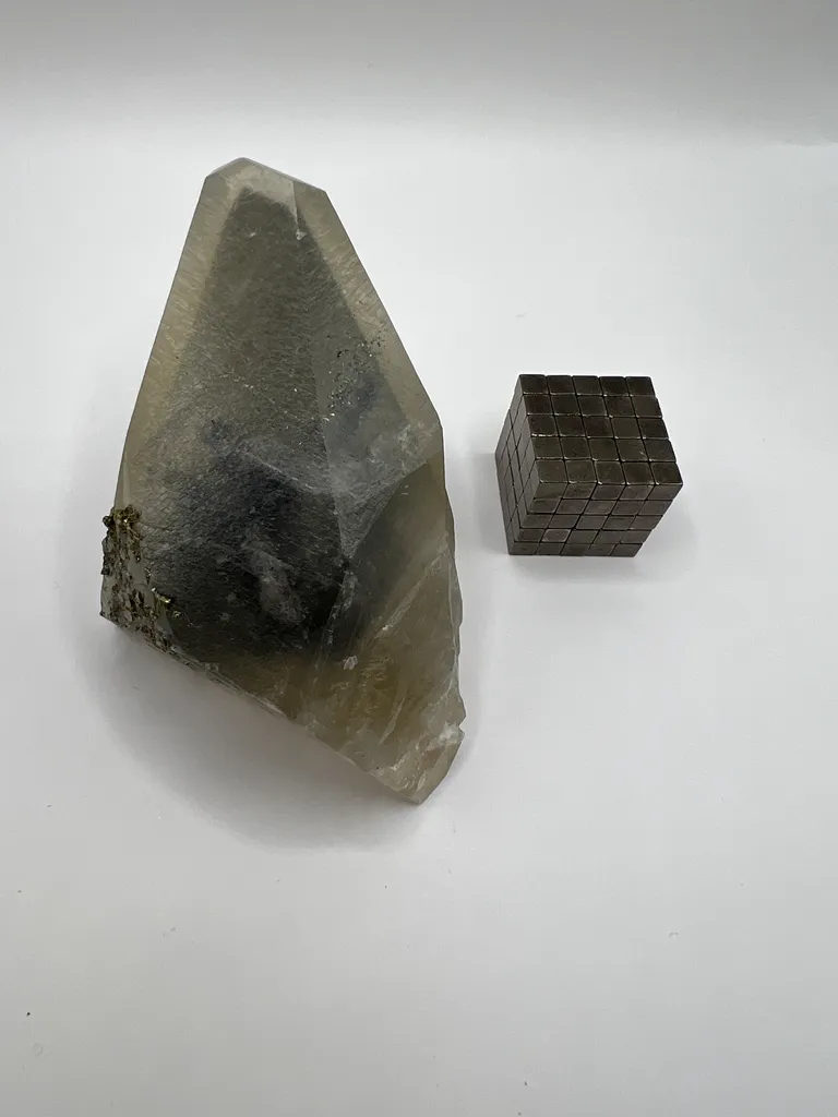 Golden Phantom Calcite with Chalcopyrite - Elmwood Mine - 10041 image