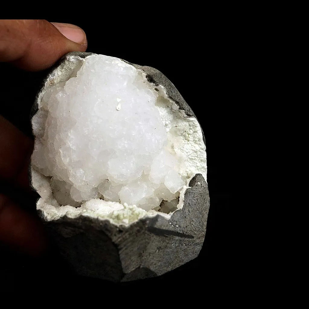 Goosecreekite Rare Mineral on Chalcedony Natural Mineral Specimen image