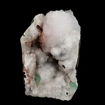 Goosecreekite with MM Quartz and green Apophyllite Self Standing Natural Mineral Specimen