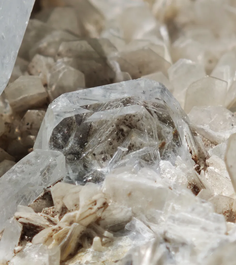 Goshenite with Muscovite from Xiebaoding, Sichuan, China. Fine cabinet specimen featuring glassy, tabular Goschenite - image 7
