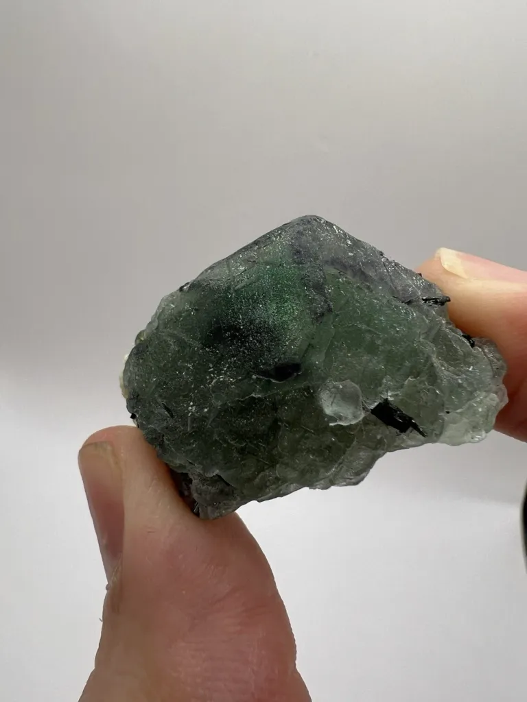 Green and Purple Fluorite with Black Tourmaline from Namibia - 10112 - image 2