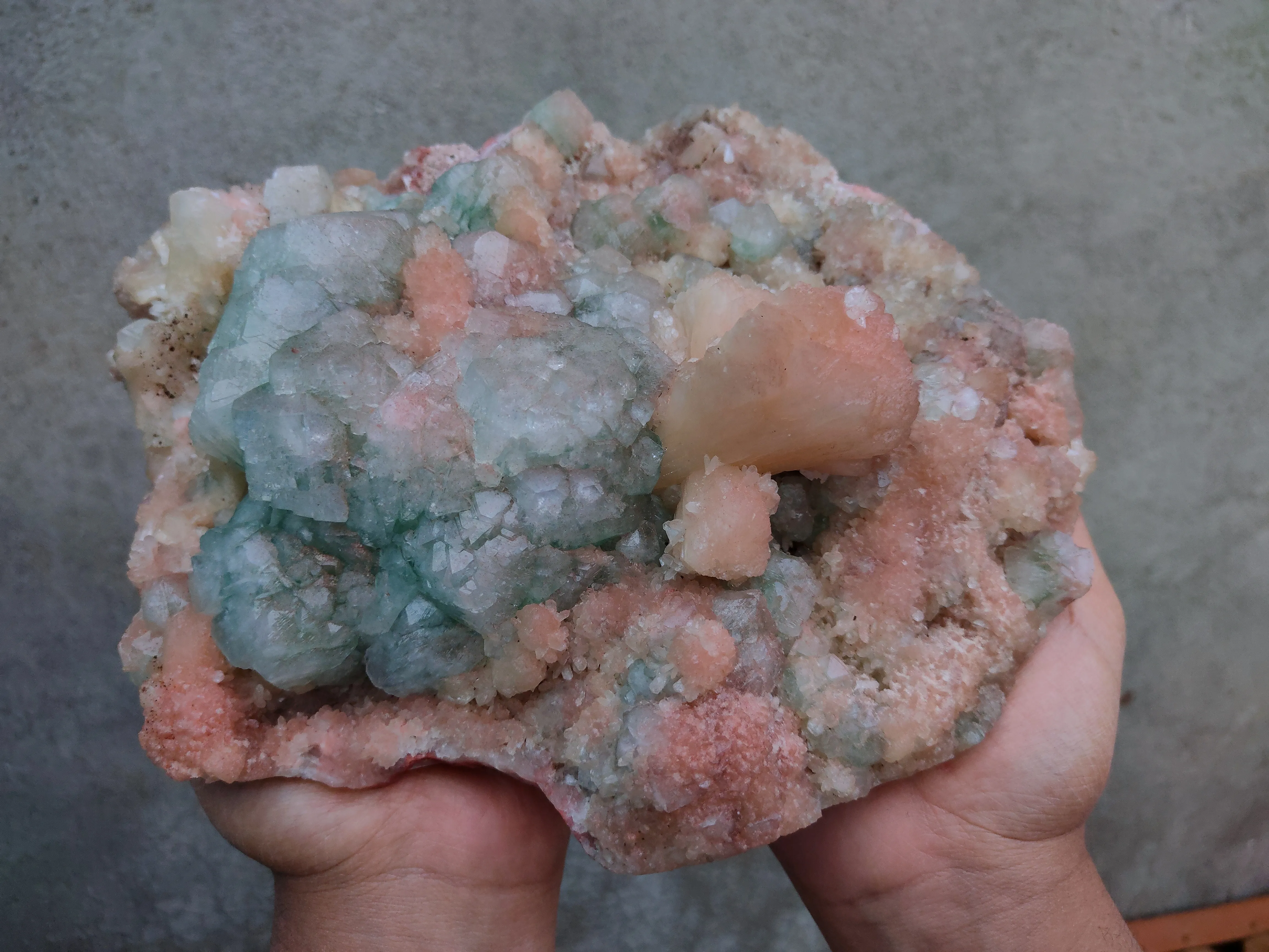 Green and Red Apophyllite with Red Stilbite. - image 5