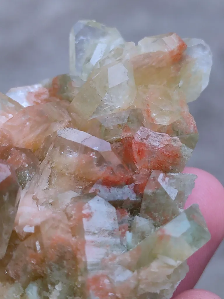 Green and Red Apophyllite with Scolecite Natural mineral Specimen - image 6
