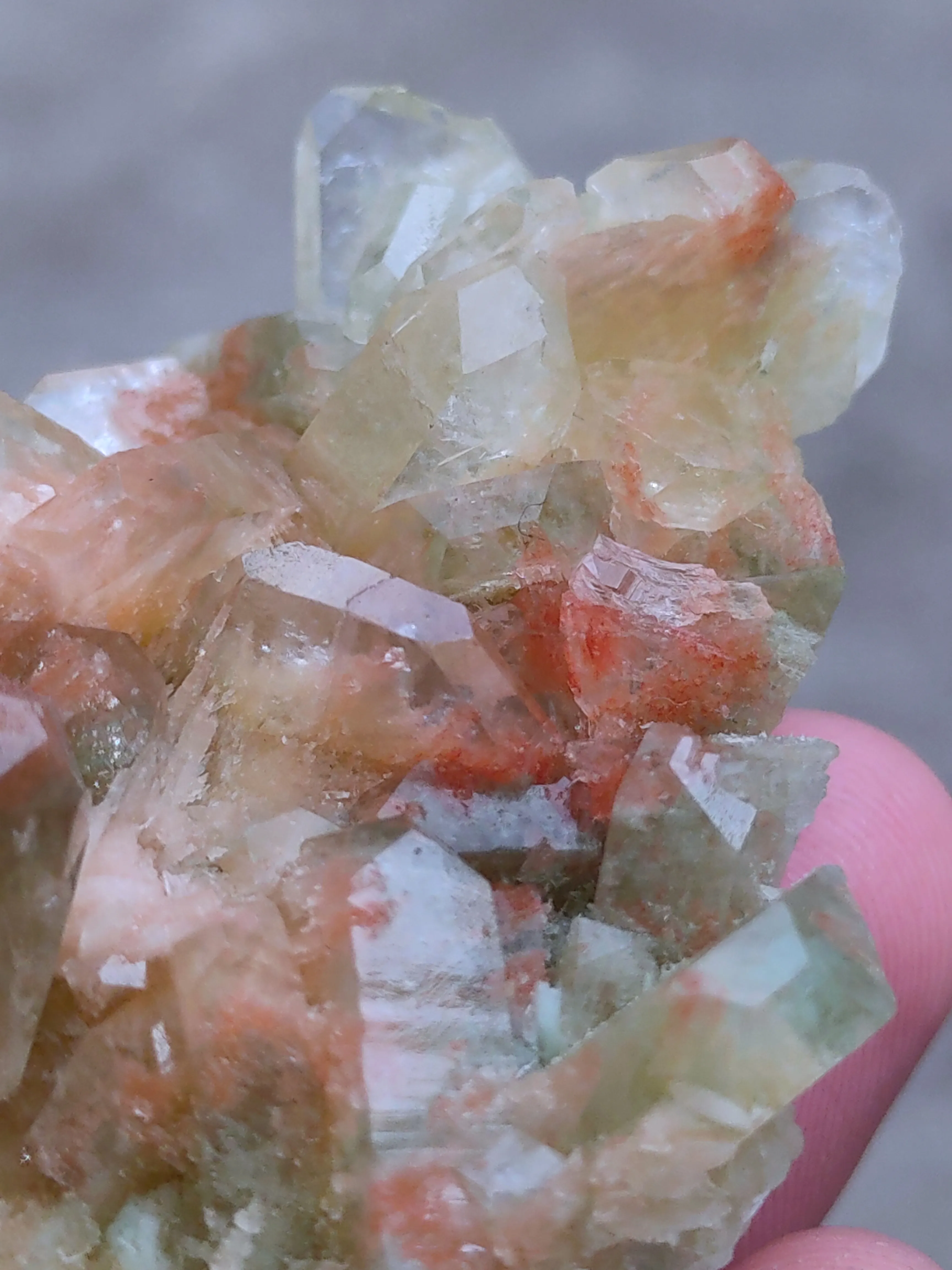 Green and Red Apophyllite with Scolecite Natural mineral Specimen - image 6