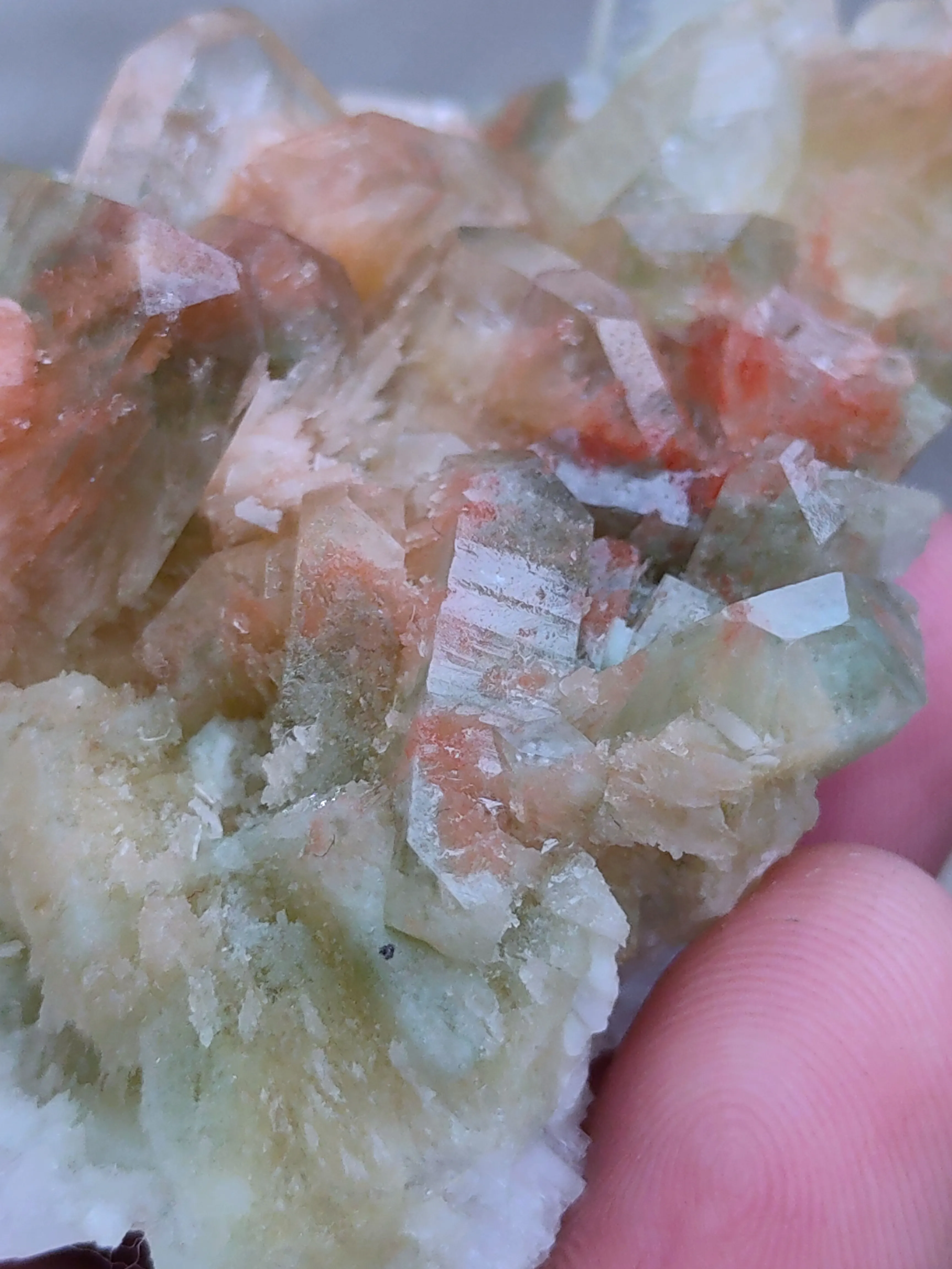 Green and Red Apophyllite with Scolecite Natural mineral Specimen - image 4