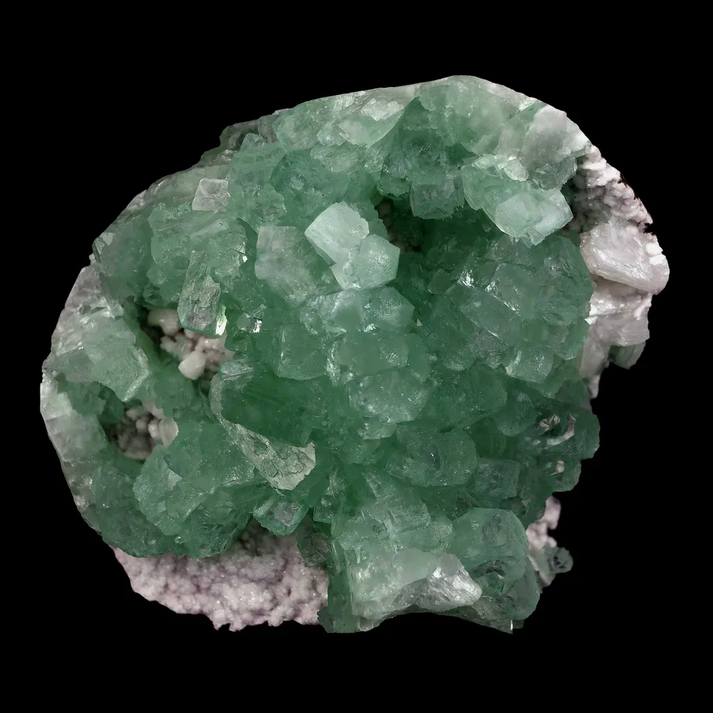 Green Apophyllite 3-D Crystals Big Cluster Natural Mineral Specimen image