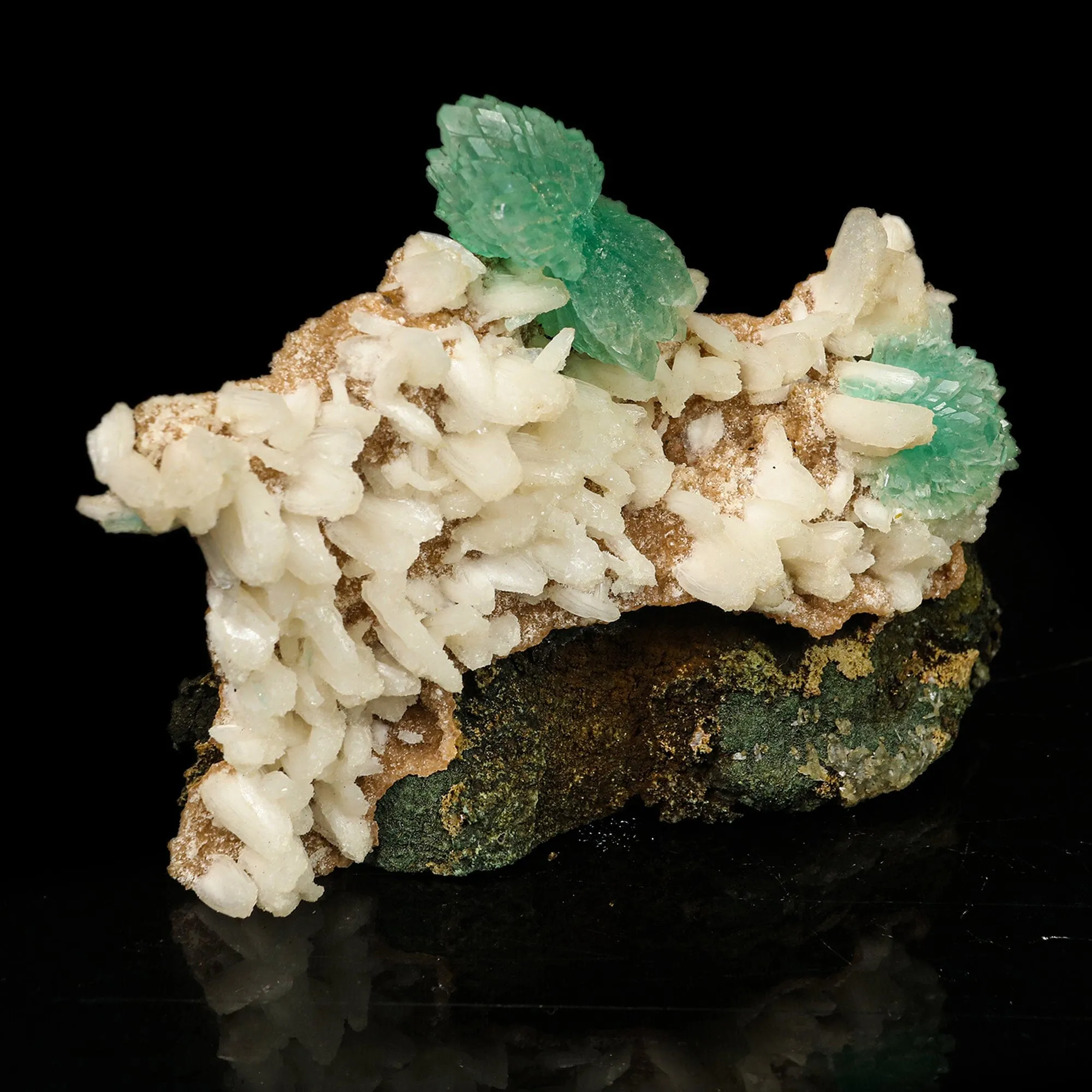 Green Apophyllite Bow with Stilbite Free Standing Natural Mineral Specimen - image 3