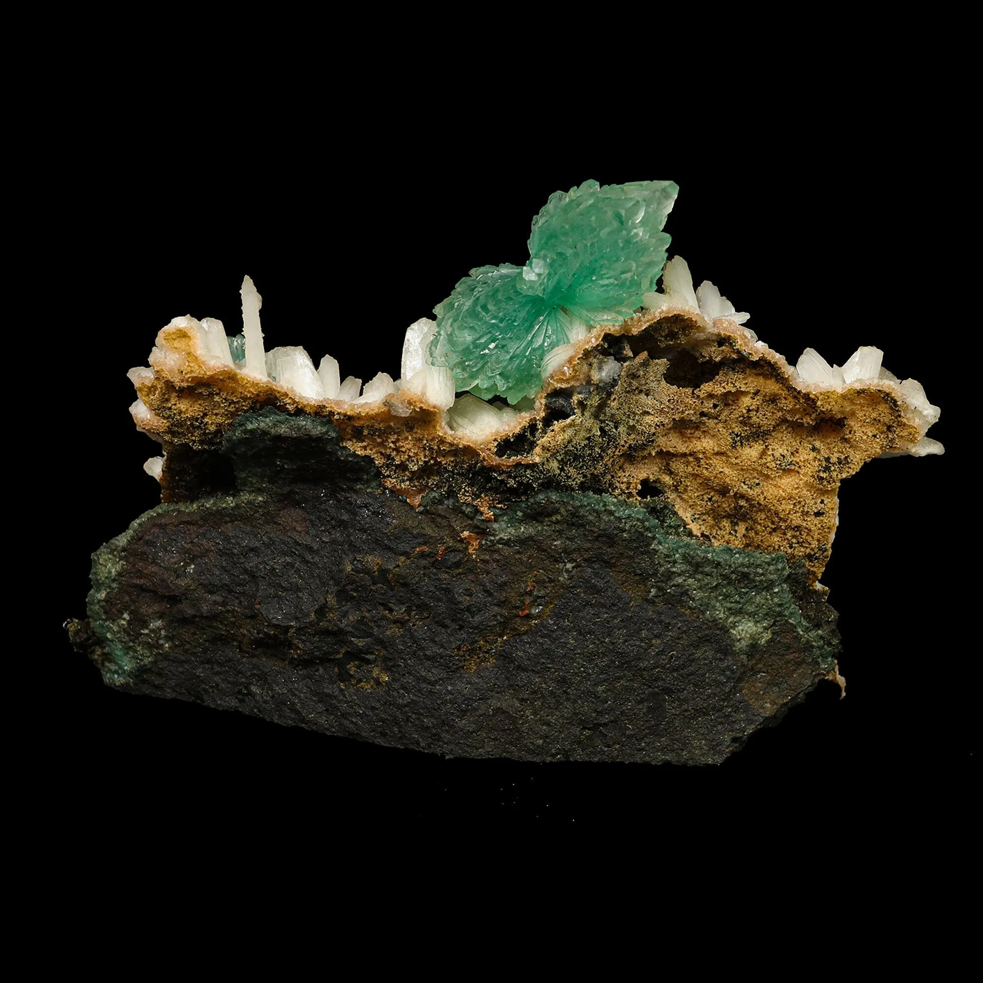 Green Apophyllite Bow with Stilbite Free Standing Natural Mineral Specimen - image 4