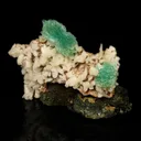 Green Apophyllite Bow with Stilbite Free Standing Natural Mineral Specimen - image 2
