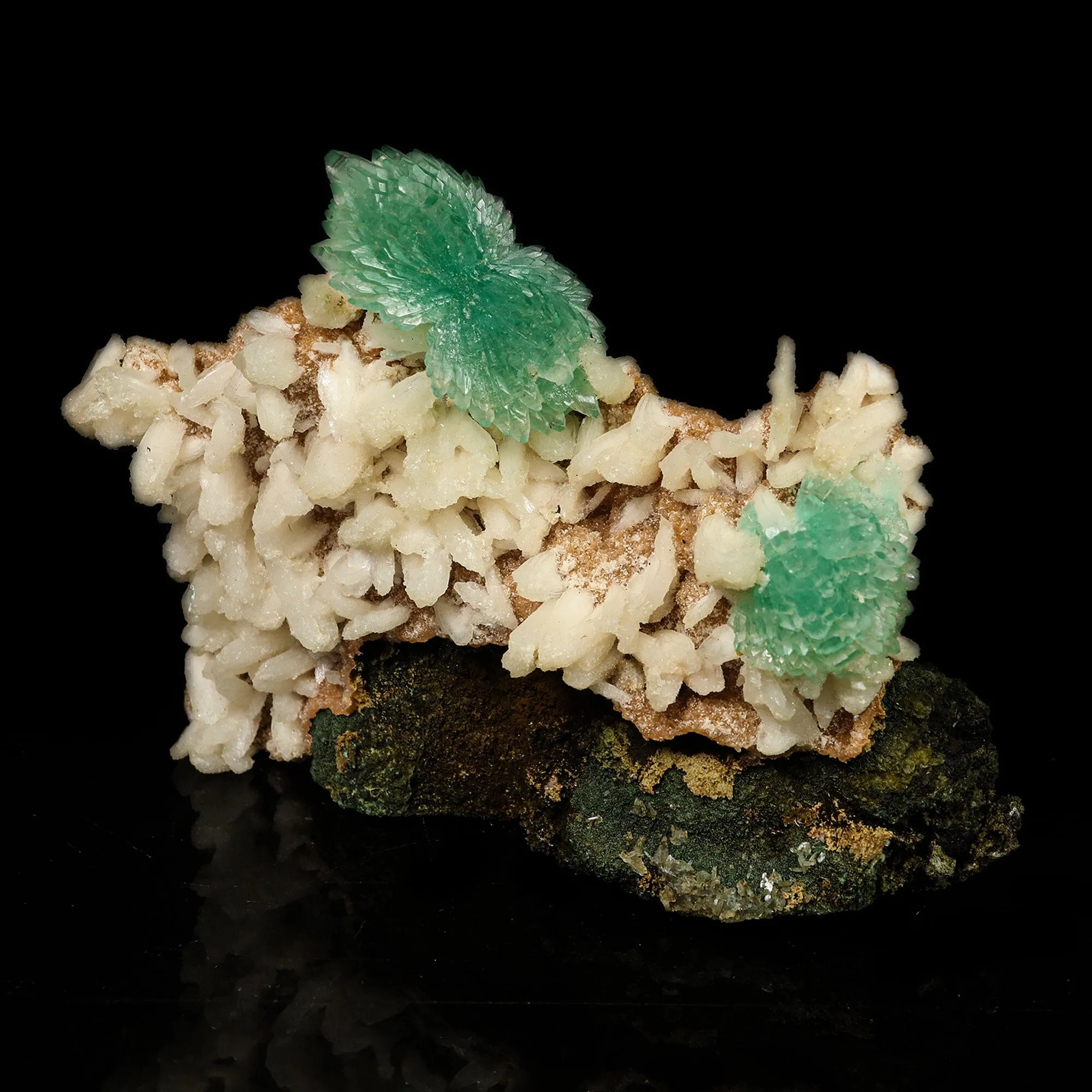 Green Apophyllite Bow with Stilbite Free Standing Natural Mineral Specimen - image 2