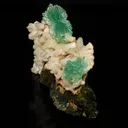 Green Apophyllite Bow with Stilbite Free Standing Natural Mineral Specimen - image 1