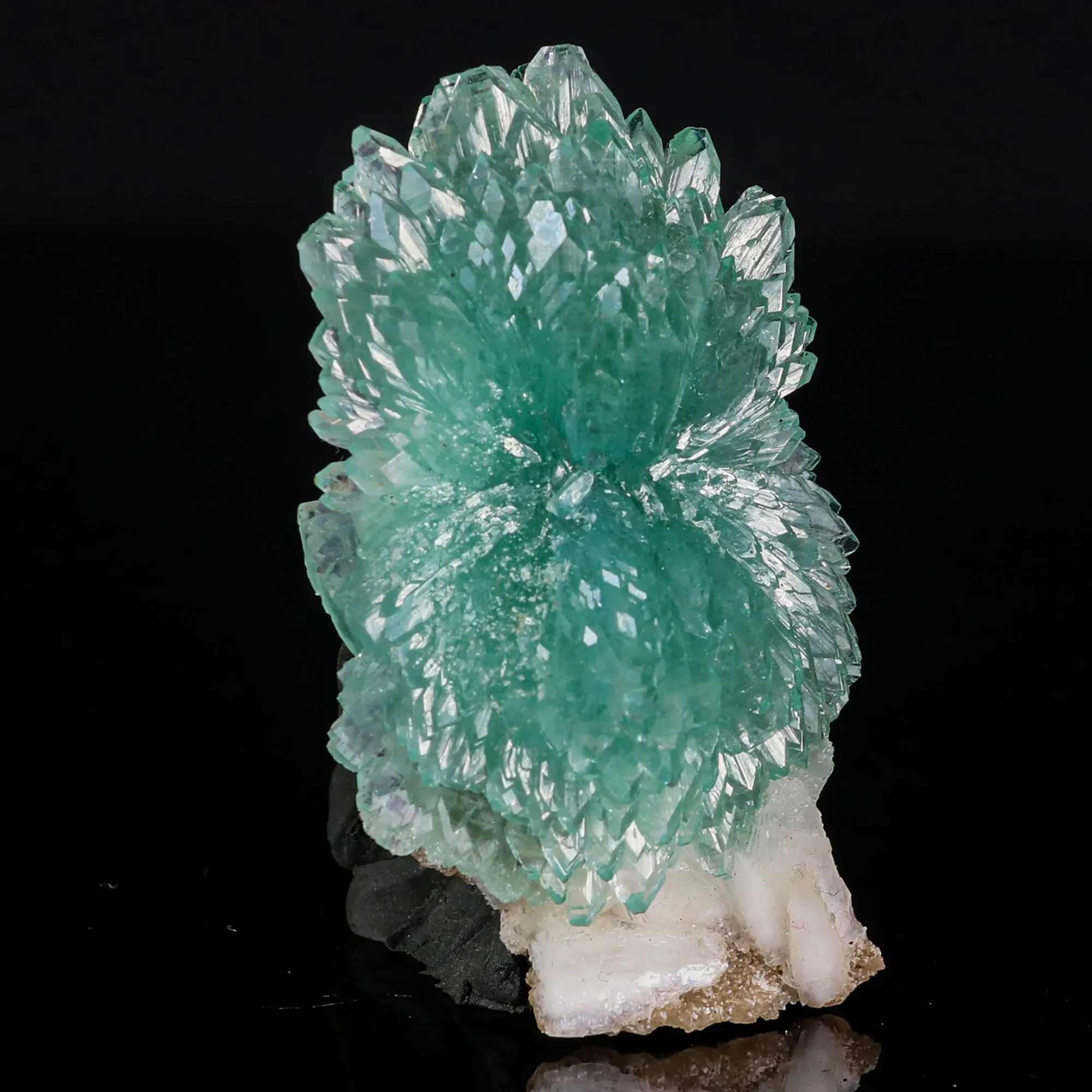 Green Apophyllite Bow with Stilbite Natural Mineral Specimen - image 3