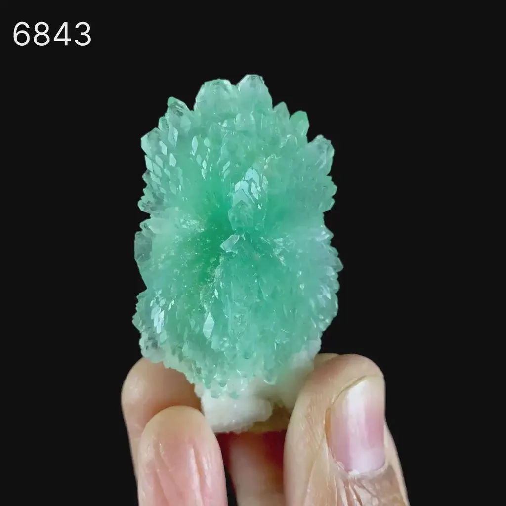 Green Apophyllite Bow with Stilbite Natural Mineral Specimen - image 6