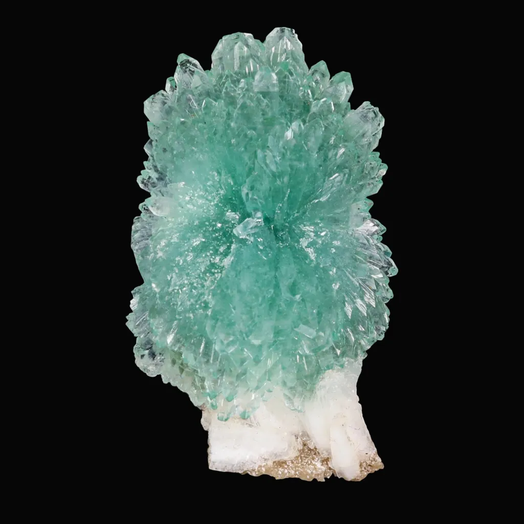 Green Apophyllite Bow with Stilbite Natural Mineral Specimen image